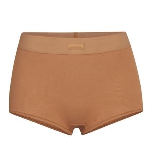 SKIMS COTTON JERSEY MID RISE BOY SHORT | CAMEL/ XXS/ NWT